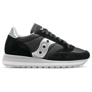 Saucony Jazz Triple Black and Silver Athletic Shoes, stack height, Size 9